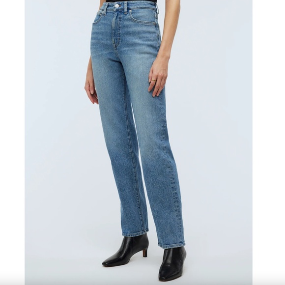 Madewell The '90s Straight Jean in Rondell Wash, Raw Hem, High Rise, Size 28 - Picture 10 of 10